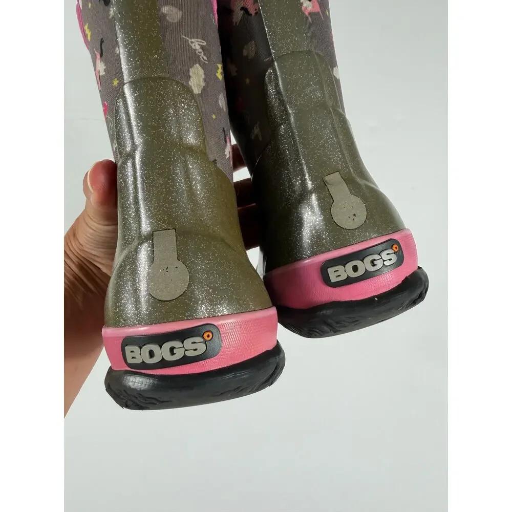 BOGS Classic Pegasus Waterproof Insulated Boots Unicorn Pink Kids Size 9